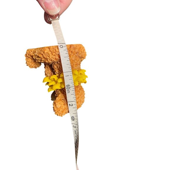 Vintage Artmart Girl Teddy Bear Figurine With Pink Bow & Yellow Flower Accent - Picture 10 of 10